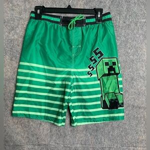 Monecraft‎ Boys Size 14/16 Green Swimming Shorts